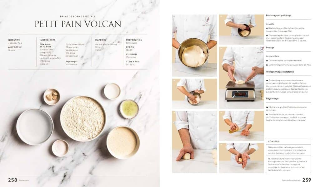 PAGE SUR LE PAIN VOLCAN DU LIVRE Boulangerie, leçons pas à pas : le nouveau livre de Cyrille Van der Stuyft, Meilleur Ouvrier de France